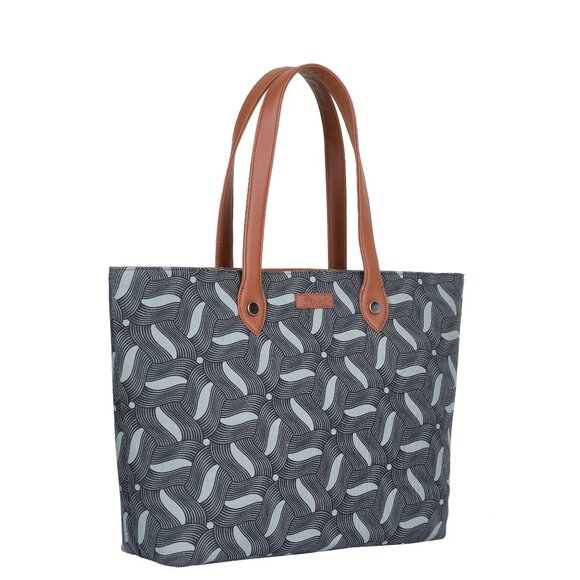 Hand Crafted Fabric Ladies Shoulder Tote Bag in Olive Green Print, Handbag Purse - Picture 9 of 10